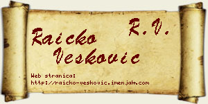 Raičko Vesković vizit kartica